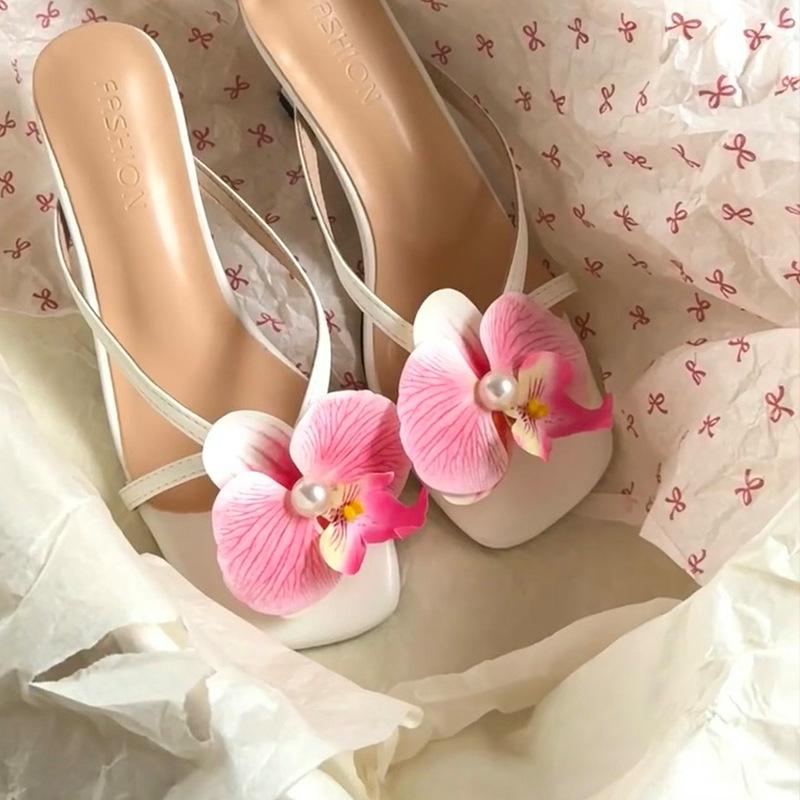 2pcs Colorful Lifelike 3D Orchid Flower Cluster Exaggerated Shoe Clips With Metal Clips, Removable Shoe/Clothing DIY Decorations