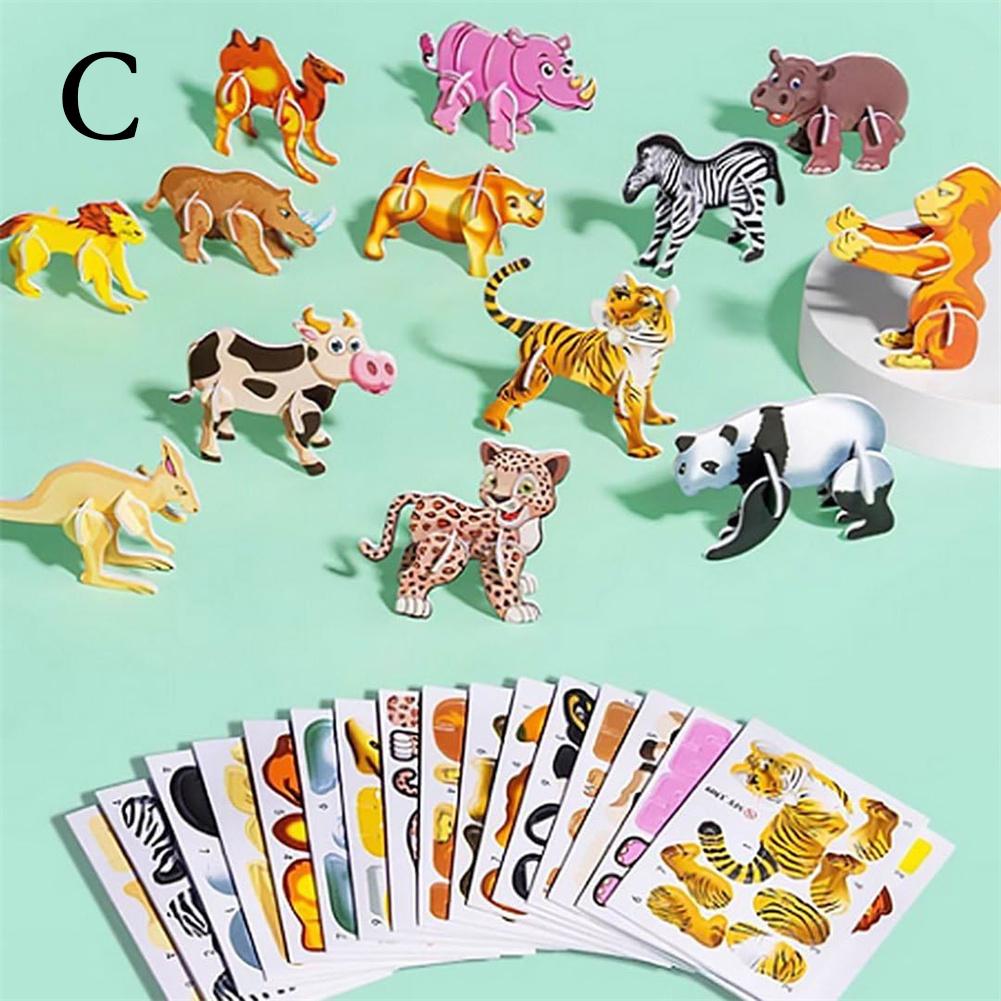 3D Animal Puzzles for Kids,Educational Jungle Animal Puzzle Dinosaur Farm Animals for Kids Classroom Prize Gifts Party Favors