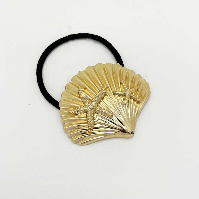 

Новые металлические неровные заколки для волос в виде ракушек для женщин, винтажная двухслойная эластичная повязка для волос, держатель для хвостика, аксессуары для волос