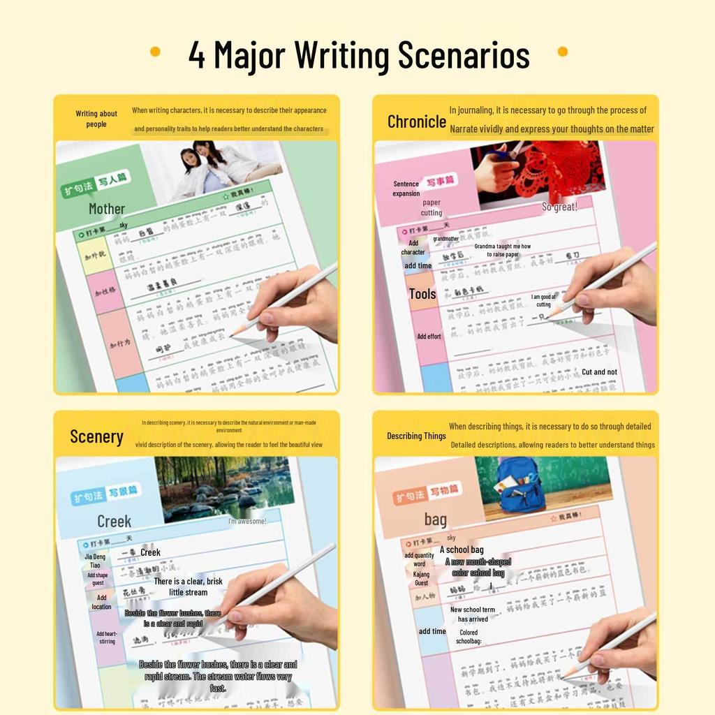 Writing Skills Toolbox: Sentence Expansion, Five Senses, Paragraphs, Diary Entry, Picture Descriptions for Grades 1-6