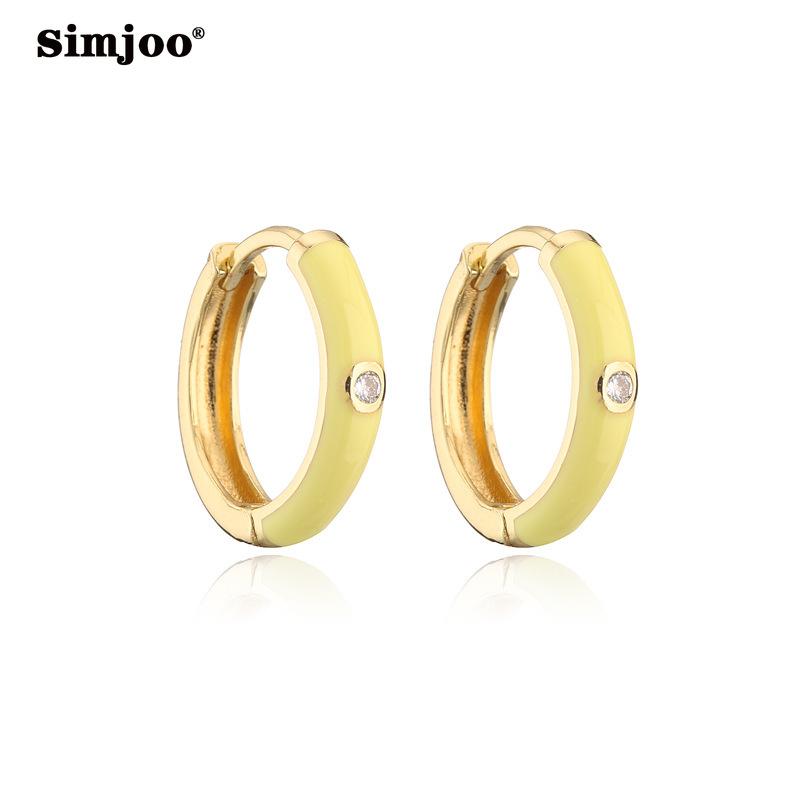 SIMJOO Mode Mode Farbe Tropfenöl Zirkon Ohrringe für Frauen