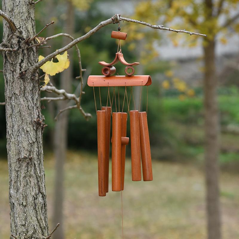 Handmade Tubes Bamboo Bell Natural Wind Chimes  Indoors Pendant Balcony Home Hotel Decor Outdoor Yard Garden Windchime Crafts