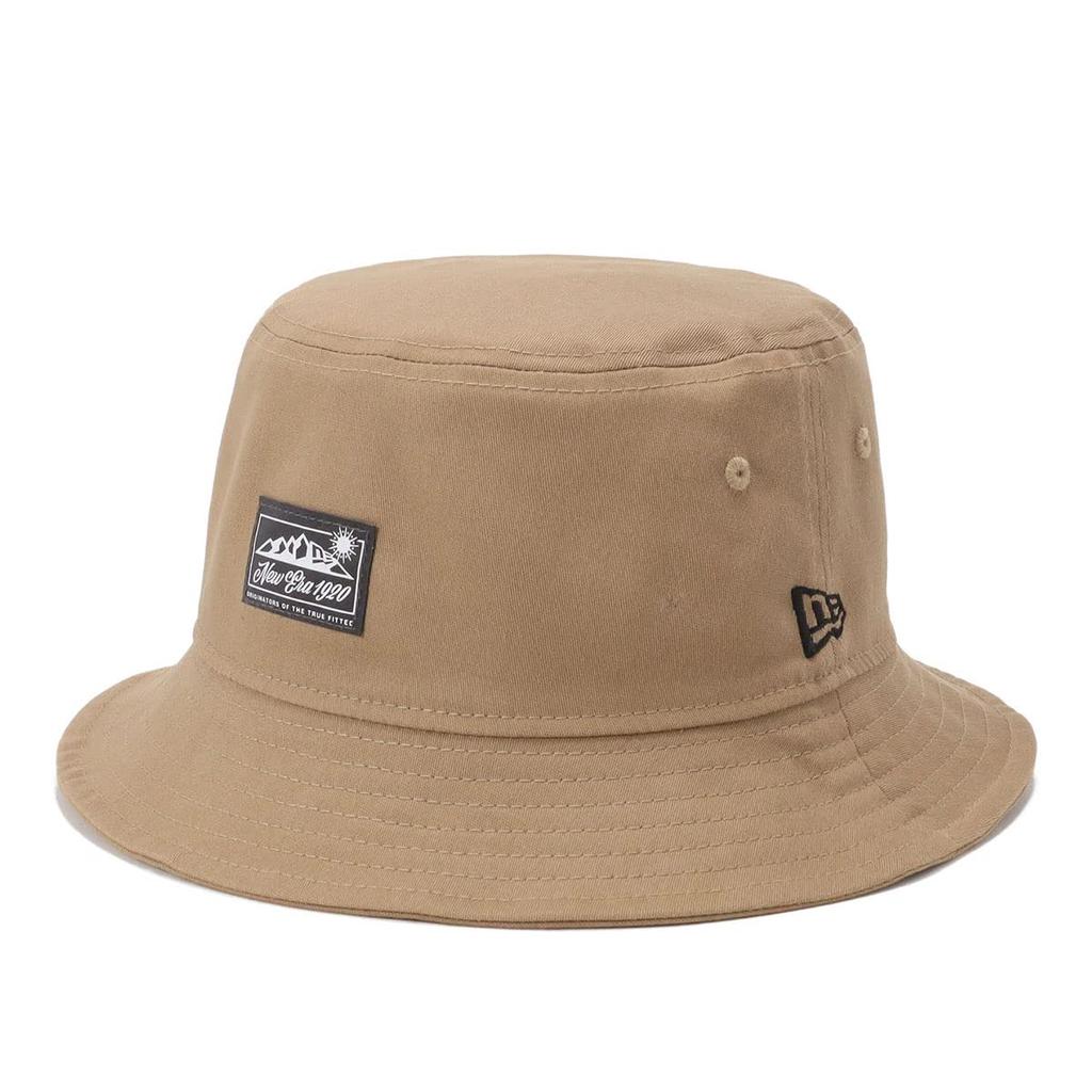 New Era Trekking Hat Bucket 01 Stretch Cotton Mountain Range Label Reflector Patch 13516191 Khaki M-L