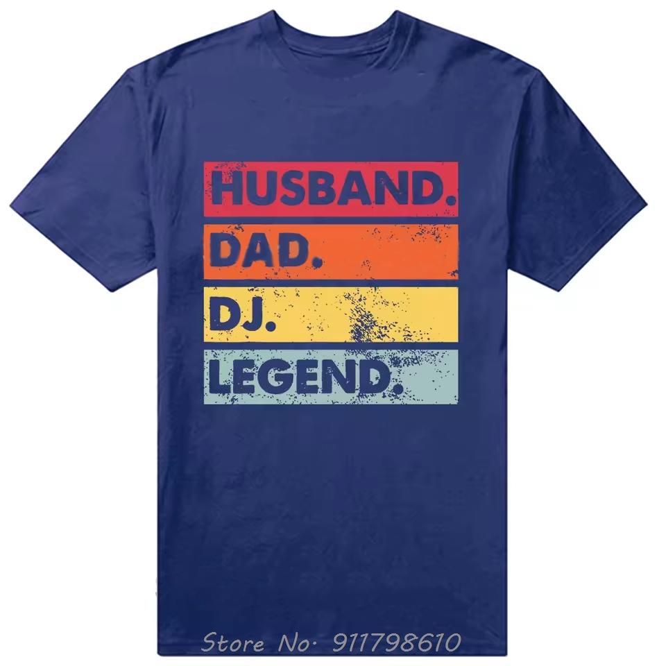 Husband Dad DJ Legend Funny Disc Music Player Oversized T-shirt Summer Men's Clothing Cotton Tshirt Birthday Fitness T Shirt