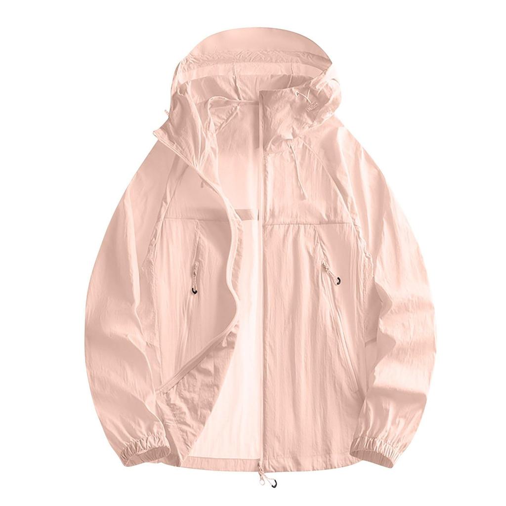 Lightweight Hooded Jacket For Couples Fashion Sunscreen Full Zipper Breathable Comfy Hoodies Coat Outdoor Sport Outwear