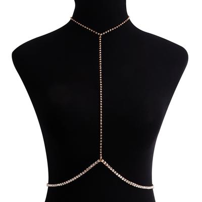 European and American Simple Street Auction Claw Chain Rhinestone Bikini Chest Chain Clothing, Nightclub Neck Sexy Body Chain Women