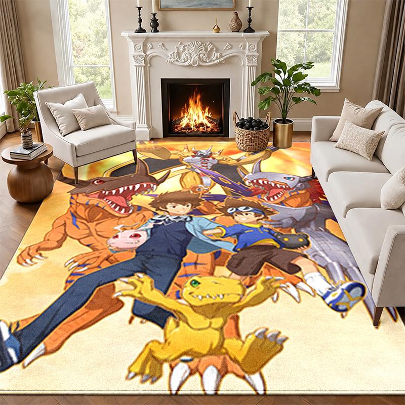Oturma Odası veya Yatak Odası için Digimon Halı Paspas Sandalye Altı Koruyucu Mat Ofis Dekorasyonu Noel Hediyesi Doğum Günü Hediyesi