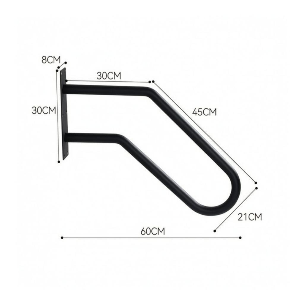 Wall-Mounted Stair Handrail Heavy Duty Safety for Garage, Elderly