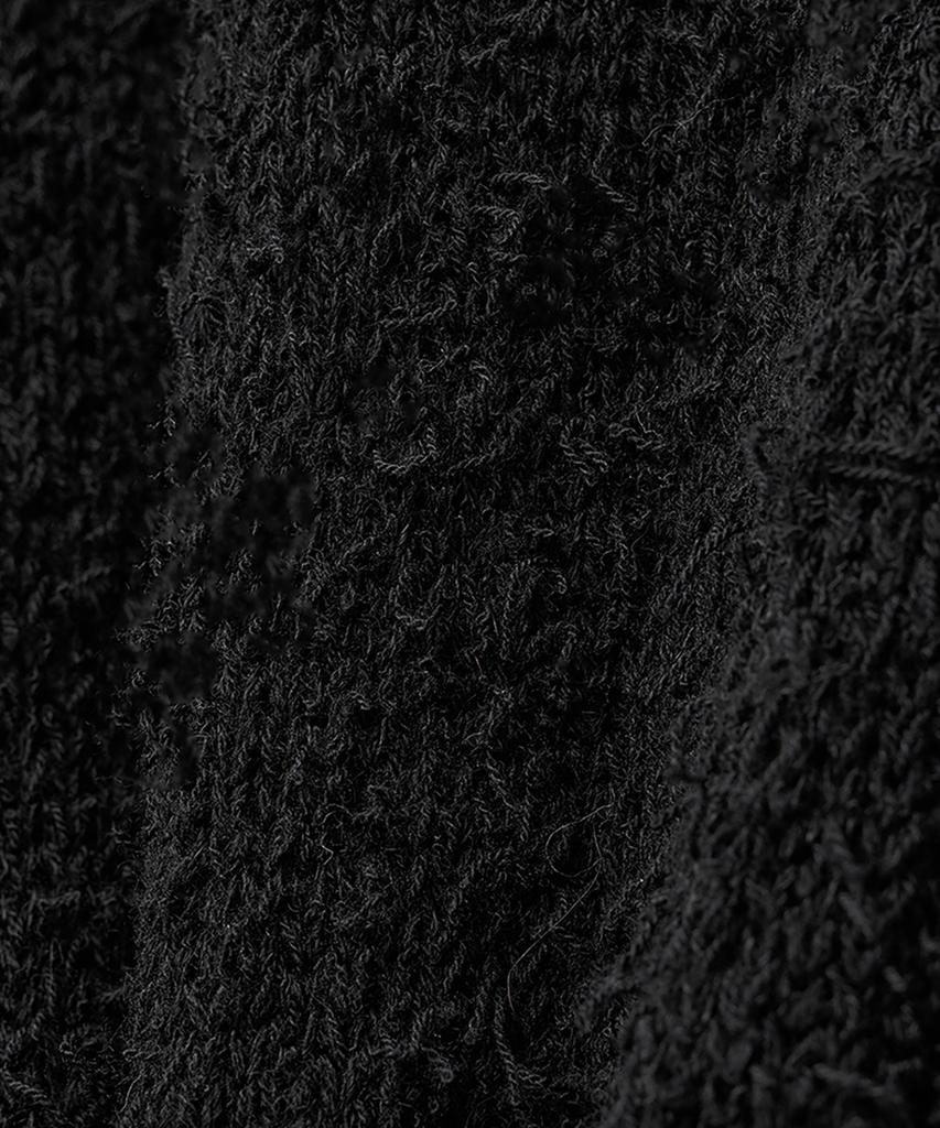 Noirer Boucle 80S Oversized Cardigan (Black)