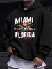 American And European Style Unisex Autumn Winter Print Hoodie Long Sleeve Sweatshirt, Florida Sunglasses Landscape Hooded Sweatshirt Print, Vacation C