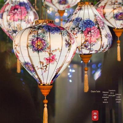 Gold-Edged Peony Palace Lantern - Chinese Style for New Year, Spring Festival, Weddings, Outdoor, or Housewarming Decor