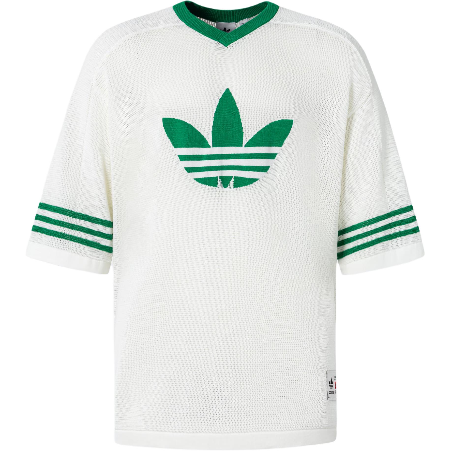 Adidas Originals Blockcore Вязаная футболка с коротким рукавом Унисекс Топы Белый JL5974 L