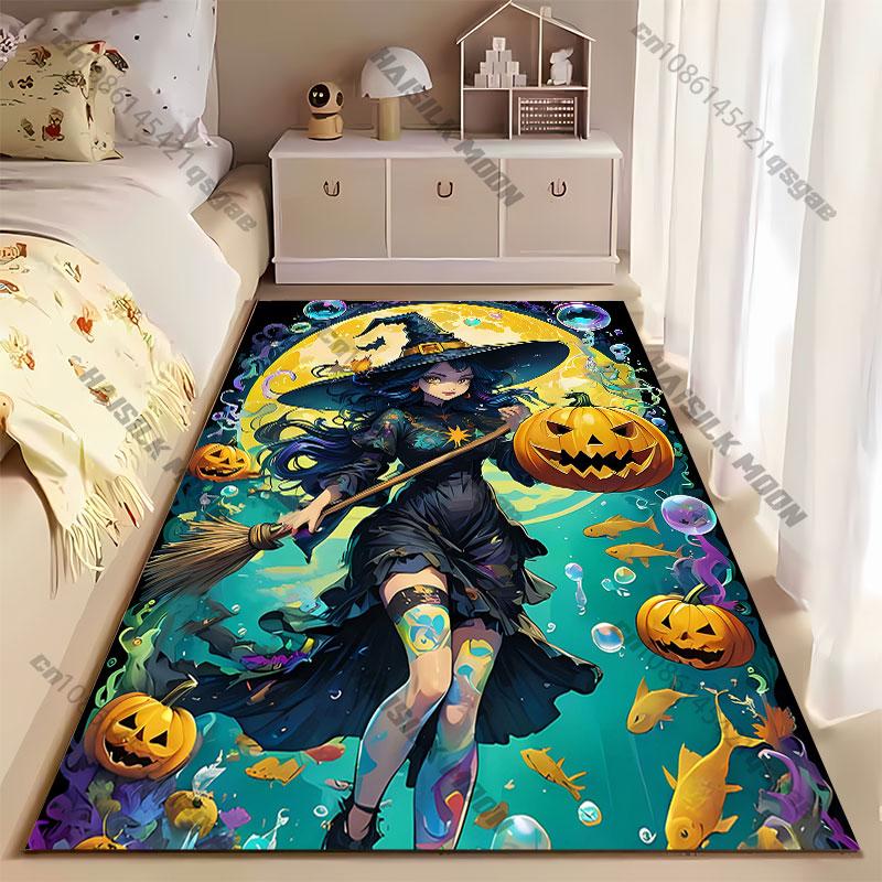 Magical Underwater Halloween Witch Carpet Yoga Living Room Room Decor Children's Crawling Mat Doormat Area Rug Games Mat