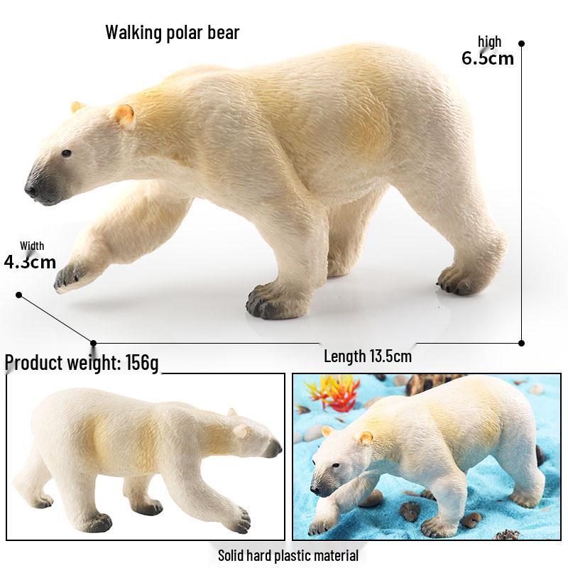 Polar Wildlife Animal Model Toy Set: Polar Bear & Penguin