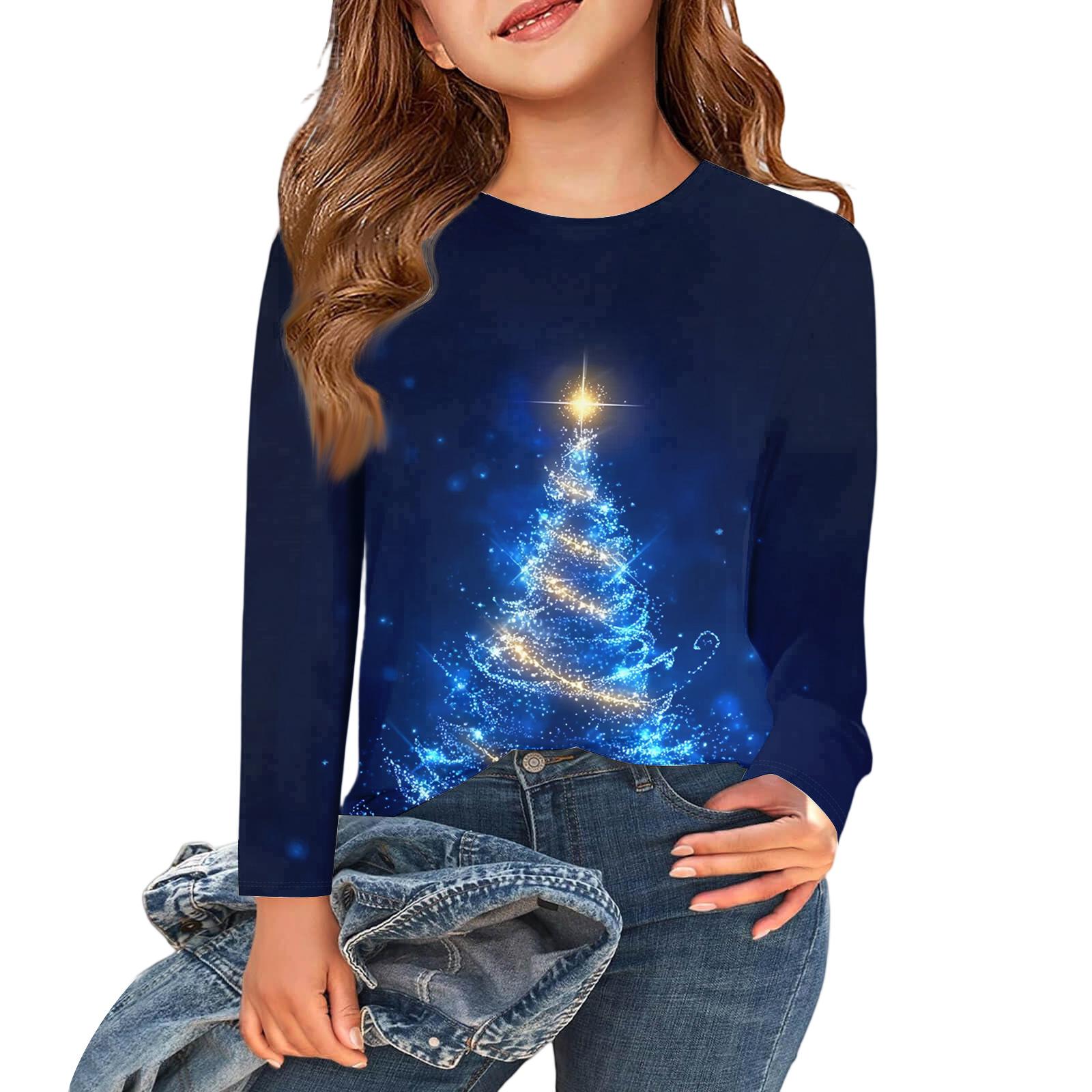 

Детский повседневный топ с круглым вырезом и длинным рукавом 140 синий