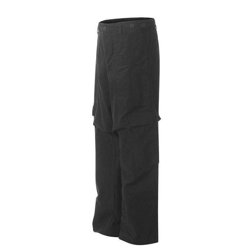 Men Women Unisex Streetwear Cargo Pants Loose Fit Pleated Cotton Blend Wide Leg Casual Trousers Fall