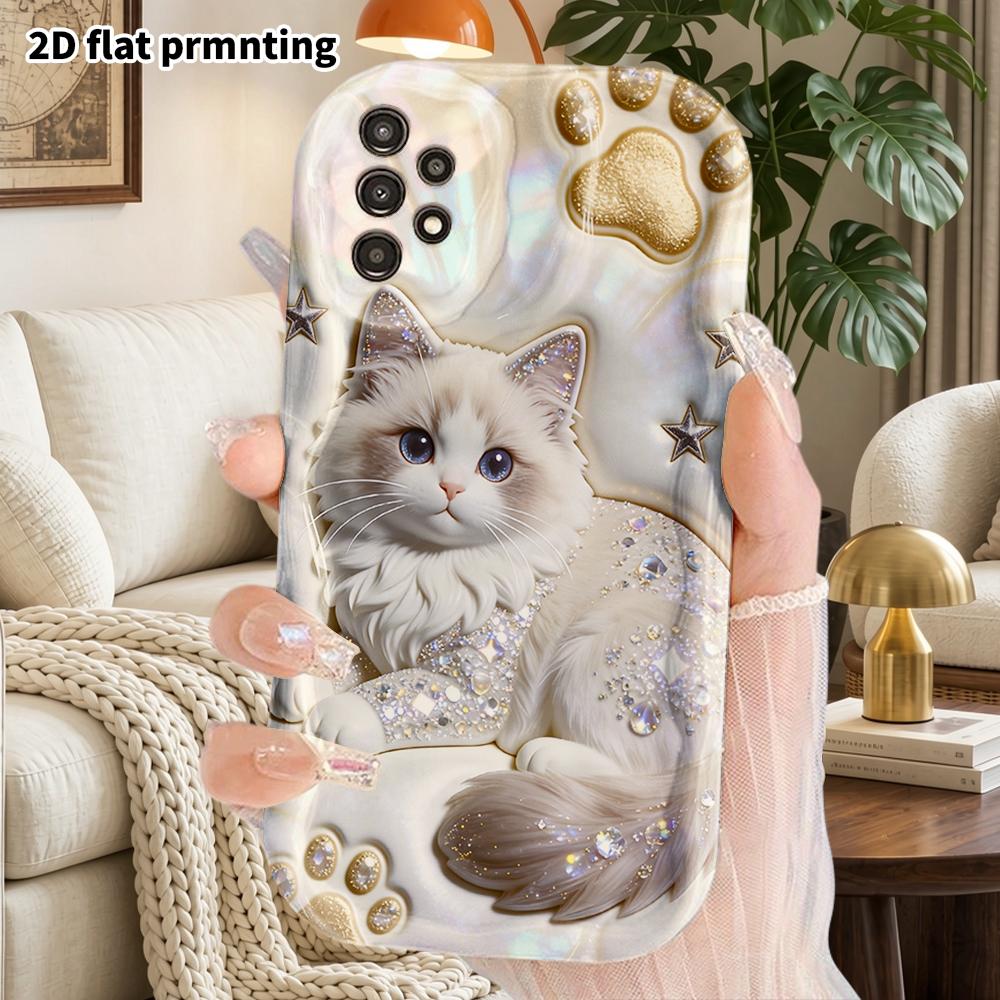 Phone Case: 2D Flat Samsung Galaxy A34 A35 M05 M06 S20 S22 S21 FE Plus 5G Protective Case, Couple Style, Ragdoll Cat, Christmas and Halloween Gift