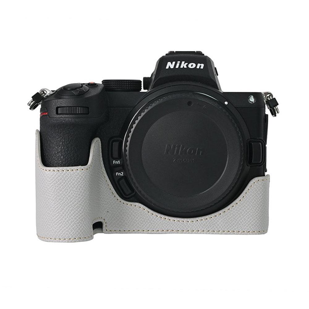 Palm Print PU Leather Camera Half Case for Nikon Z6II Z7II Z5 Battery Opening Bottom Body Cover