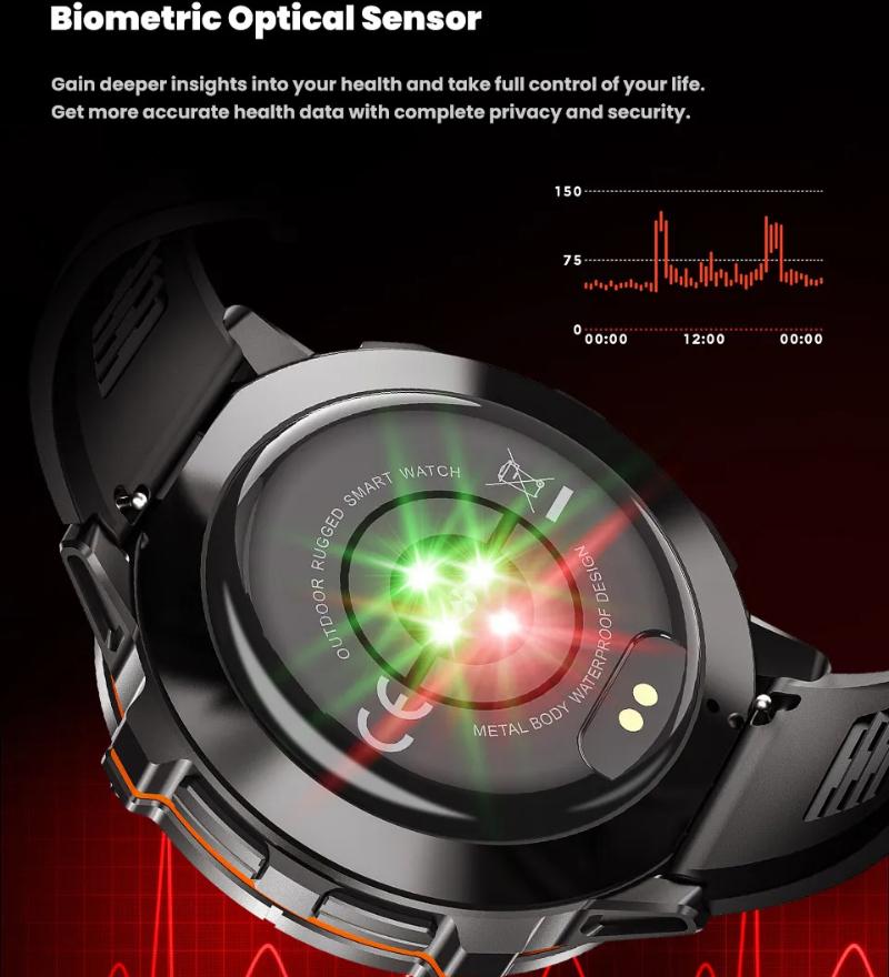 Outdoor Sports Smartwatch 1000mAh Battery 1.73-inch AMOLED Screen Men's Watch Compass 10ATM Waterproof Bluetooth Call Smartwatch