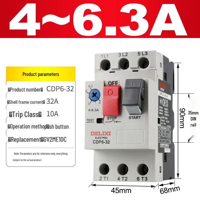 Delixi DZ108-20 Three-Phase Motor Protector Switch CDV2S Circuit Breaker CDP6-32