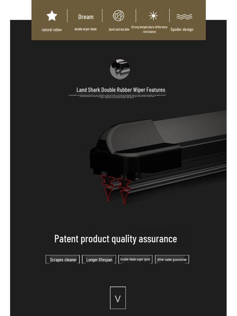 Double-layer Front Wiper Blade for Buick GL8 Landzun Boneless Business Car (10+ Year Old Models)