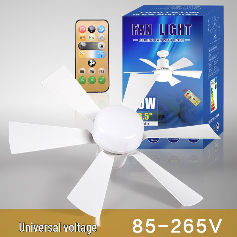 E27 Detachable Low Noise Ceiling Fan Light with Remote Control, Modern Minimalist Design, Five-Blade Style.