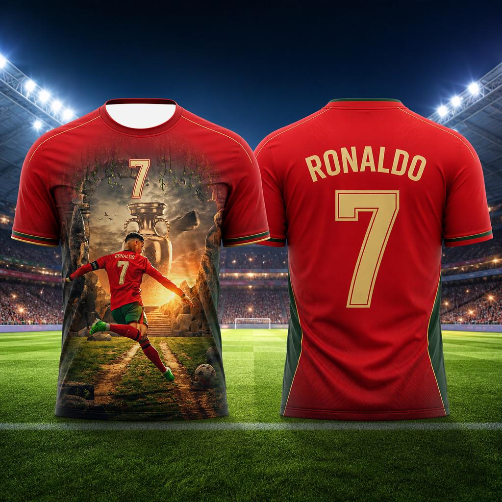 Fashion Men Soccer Jersey Ronaldo Design Breathable Quick Dry Football Top For Training Match Watching And Street Style Outfit
