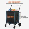 Folding Shopping Cart with Removable Waterproof Liner, 330LBS Large Capacity Jumbo Grocery Cart with Dual Basket, 360° Swivel Wheels, Dense Metal Mesh