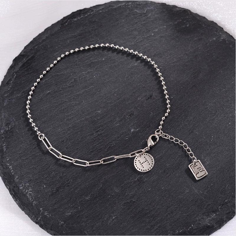Personalized Retro Box Chain Bracelet - Elegant Silver, Versatile Japanese-Korean Inspired Couple's Jewelry for Women