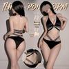 Feimu Letter Ribbon Waist Holiday Bikini 6330: Sexy Three-Point Lingerie Set