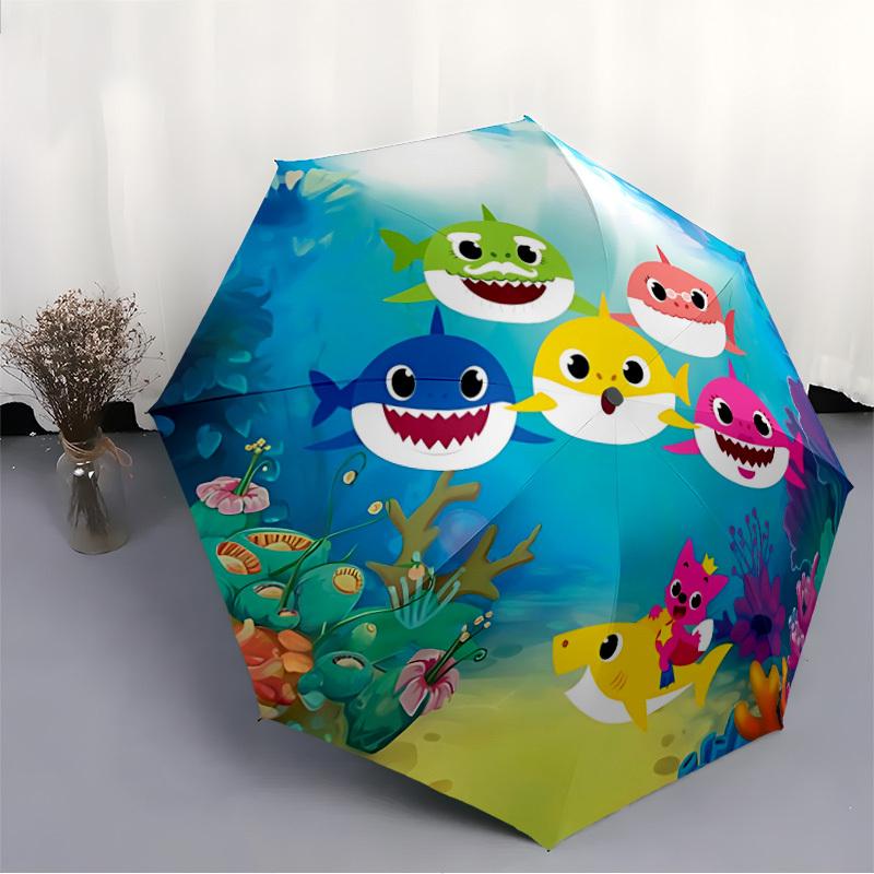 1pc Shark, Ocean Adventure Automatic Umbrella - Automatic Opening And Closing, Sturdy Iron Frame, Portable Folding Design yy251018157