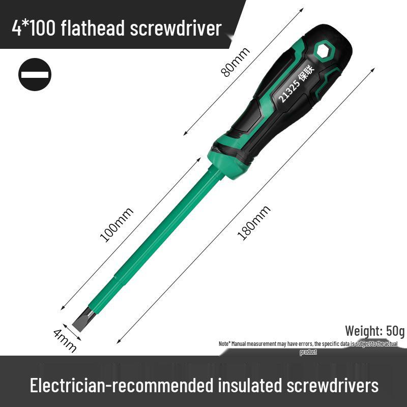 Insulated Magnetic Phillips & Flathead Screwdriver Set for Household & Electricians