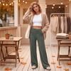 Women's High Waist Wide Leg Pants Color Soft Casual Trousers