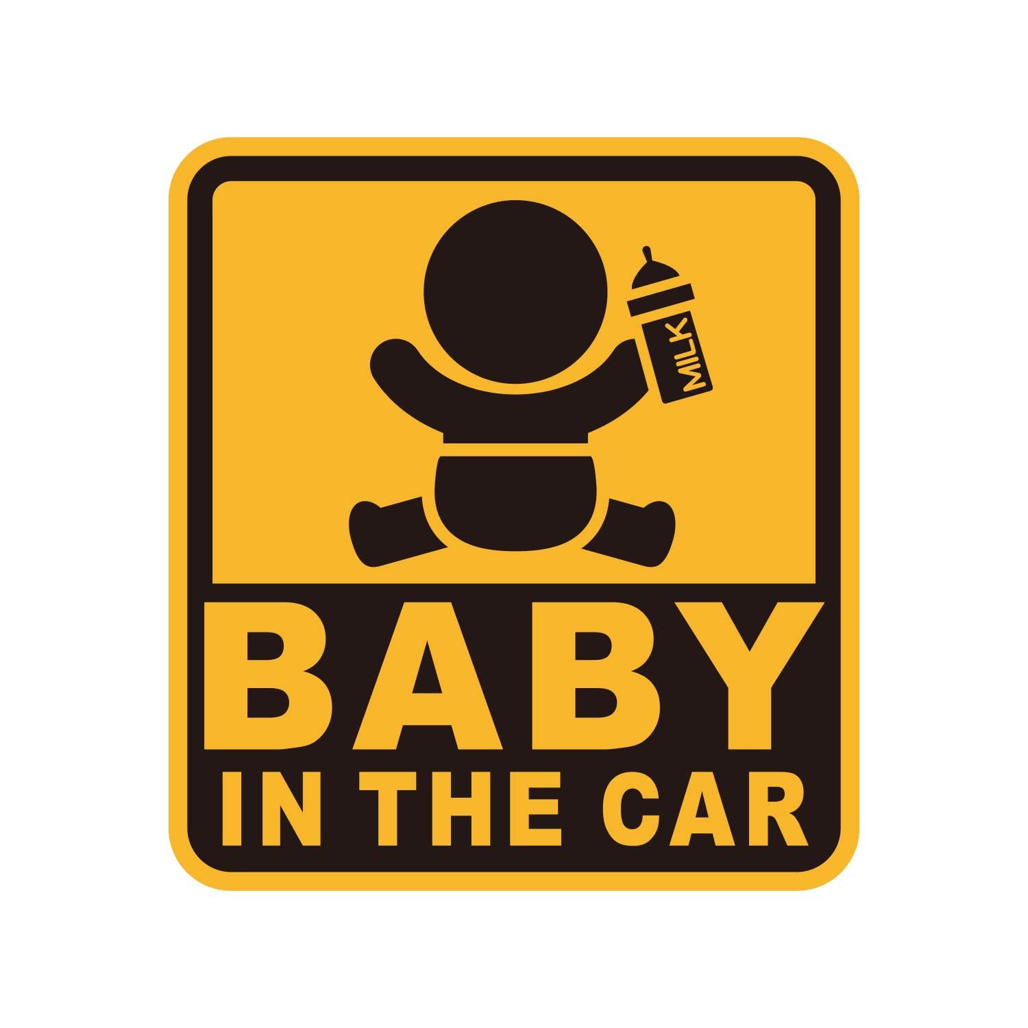 

Seiwa Baby In The Car WA120 Car Sticker Safety Sign, For Both Inside and H120mm × W110mm × D0.2mm