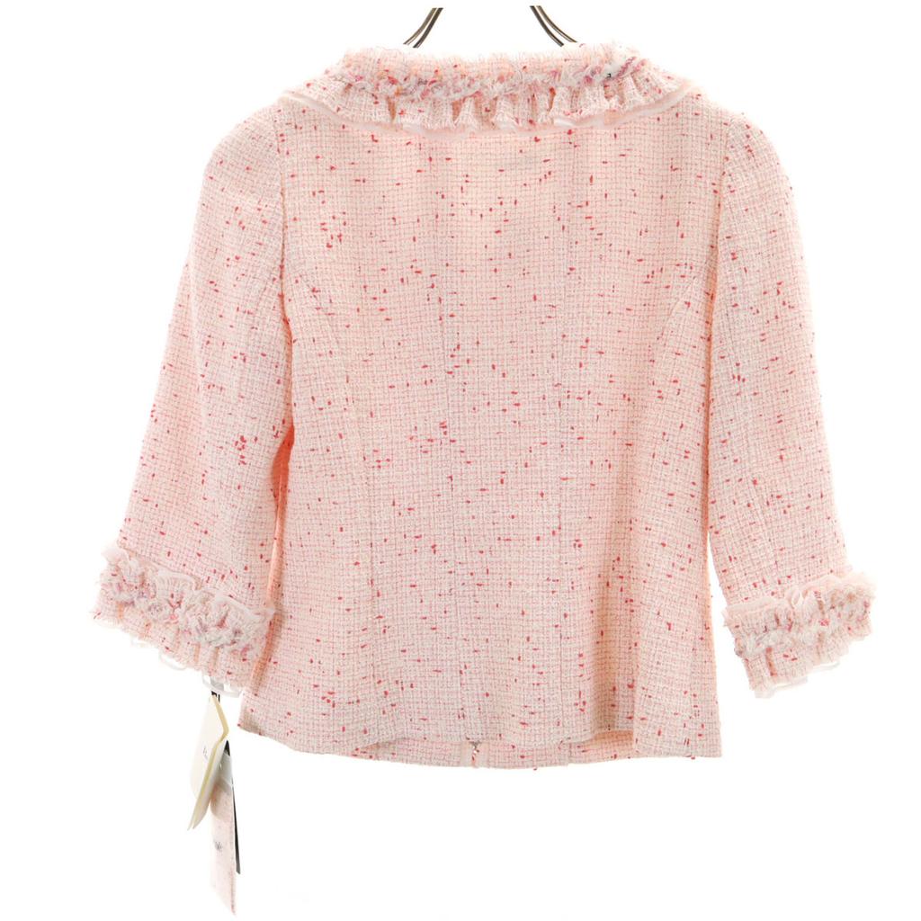 Unused Rene Made In Japan Five-quarter Sleeve Tweed Jacket 34 Pink Women Used