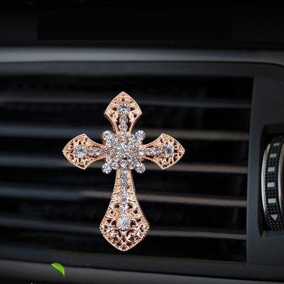 Eingelegter Diamant-Kreuz-Stil Auto Klimaanlagen-Auslass Parfüm Auto-Parfüm Auto-Innenzubehör Auto-Duft