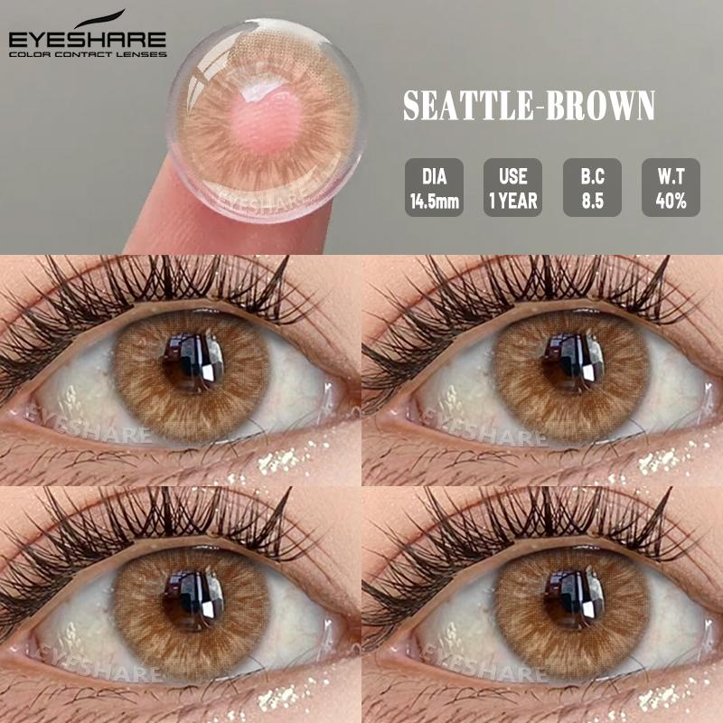 Eyeshare 2pcs/pair Colored Contact Lenses for Eyes Colored Eye Lenses GEM Contact Lens Beautiful Pupil Cosmetics Yearly