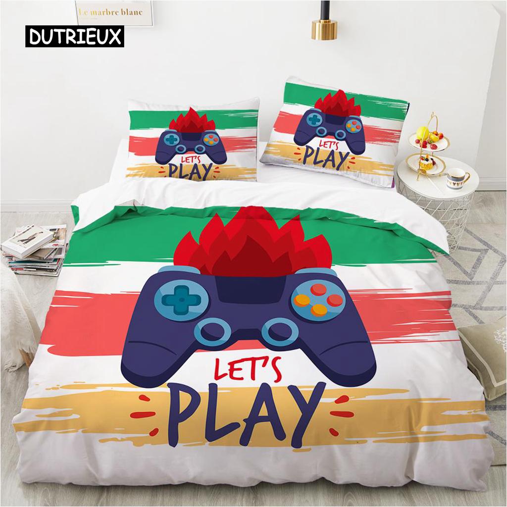 Zestaw poszwy na kołdrę do gry Mikrofibra Kolorowy nadruk gamepada Zestaw pościeli Chłopcy Nastolatki Gra wideo Gamepad Graj wszędzie Poszwa na kołdrę