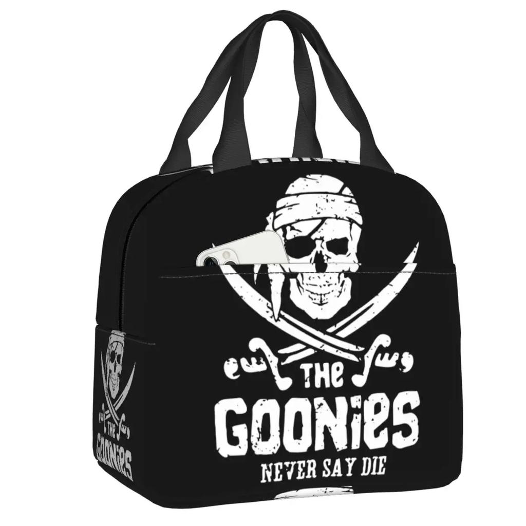 The Goonies Lunch Bag Women Cooler Thermal Insulated Jolly Roger Pirates Skull Lunch Box for Kids School Children Food Bags