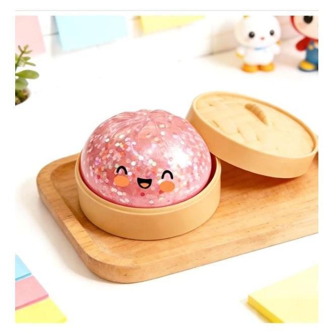 Squishy Dumpling Glitter Cutie Stress Relief Toy, Anti-Stress Pouch, Random Color, Kawaii Style, 10 Cm