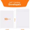 50 Pack 6x9 Envelopes Self Seal, White Catalog Mailing Envelopes 6 x 9 Manilla Envelopes for Mailing, Organize, Storage, Home, Office Business