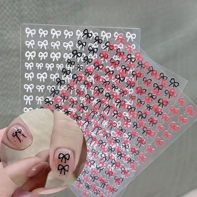 Nail Art Bow Sticker New Decal Black and White Gold Stamp Thin Tough Style Can Be Sticked Simple Nail Jewelry
