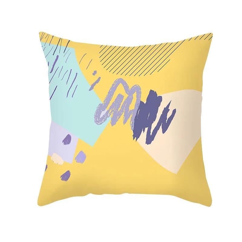 Pink Blue Abstract Decorative Pillowcase Office Living Room Car Ornaments Home Pillowcase