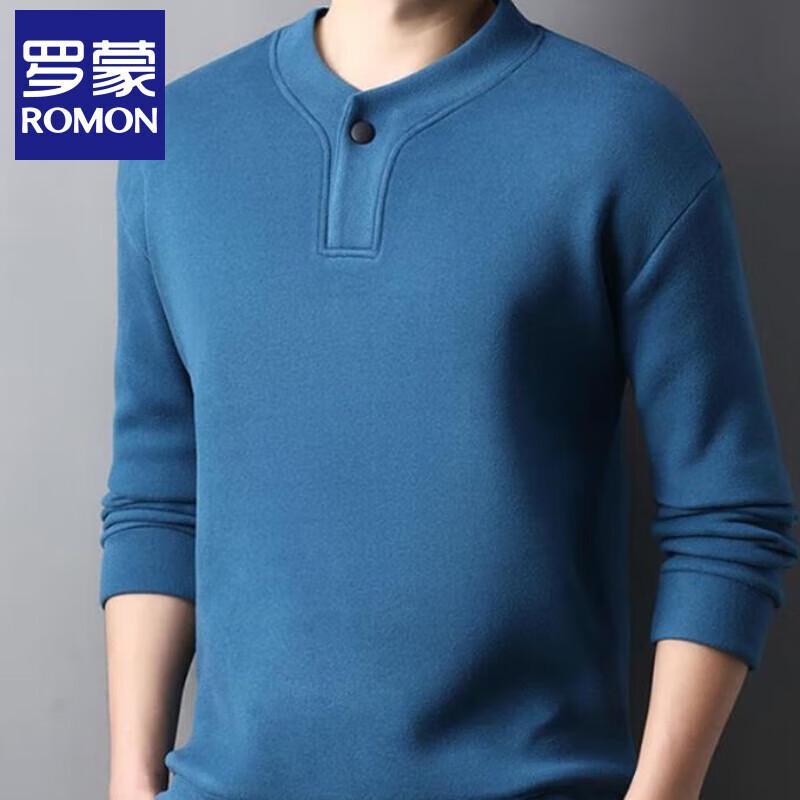 Romon Men's Half-High Collar Thermal Long-Sleeve T-Shirt
