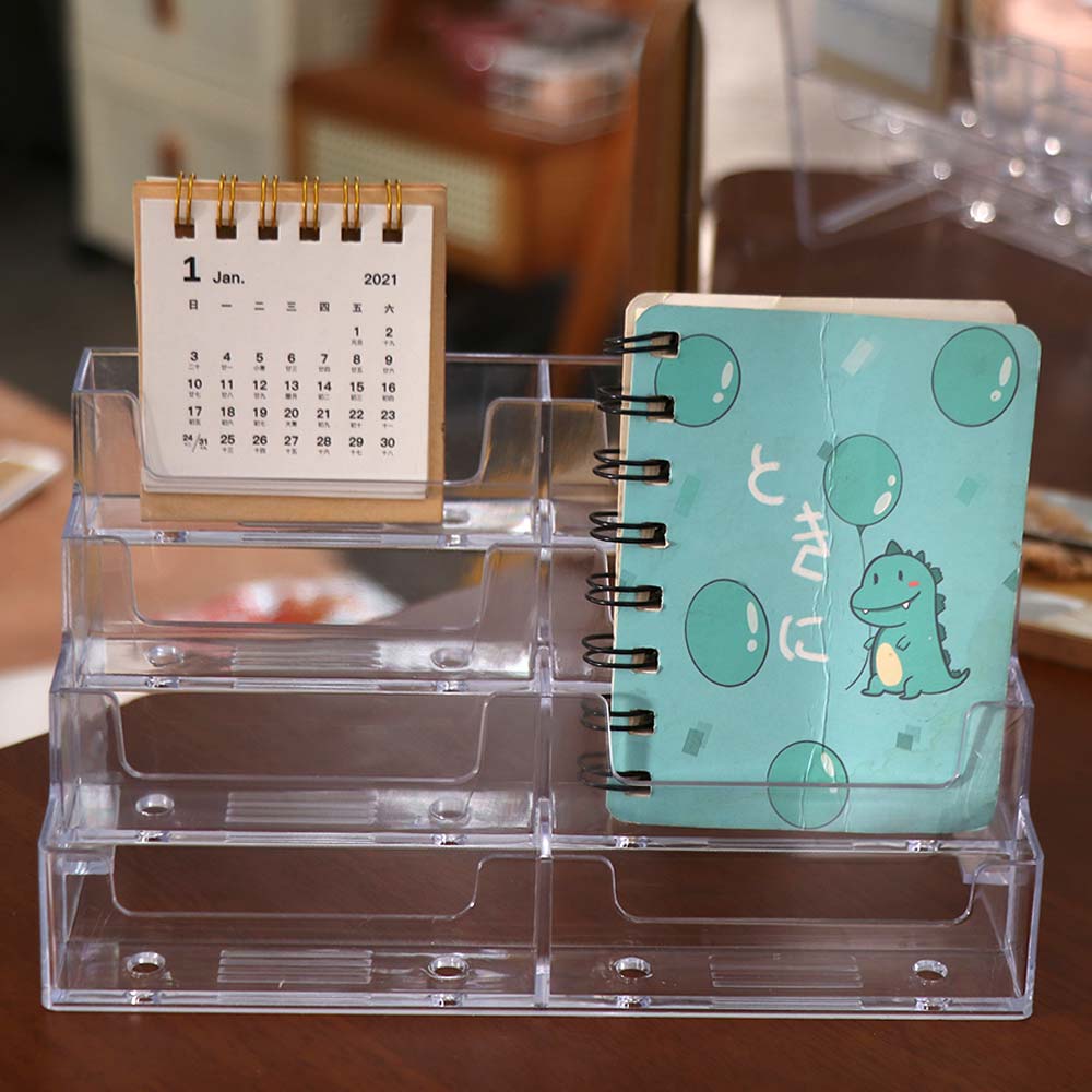 4 Layers Business Card Box Transparent Business Card Storage Box  Office Supplies