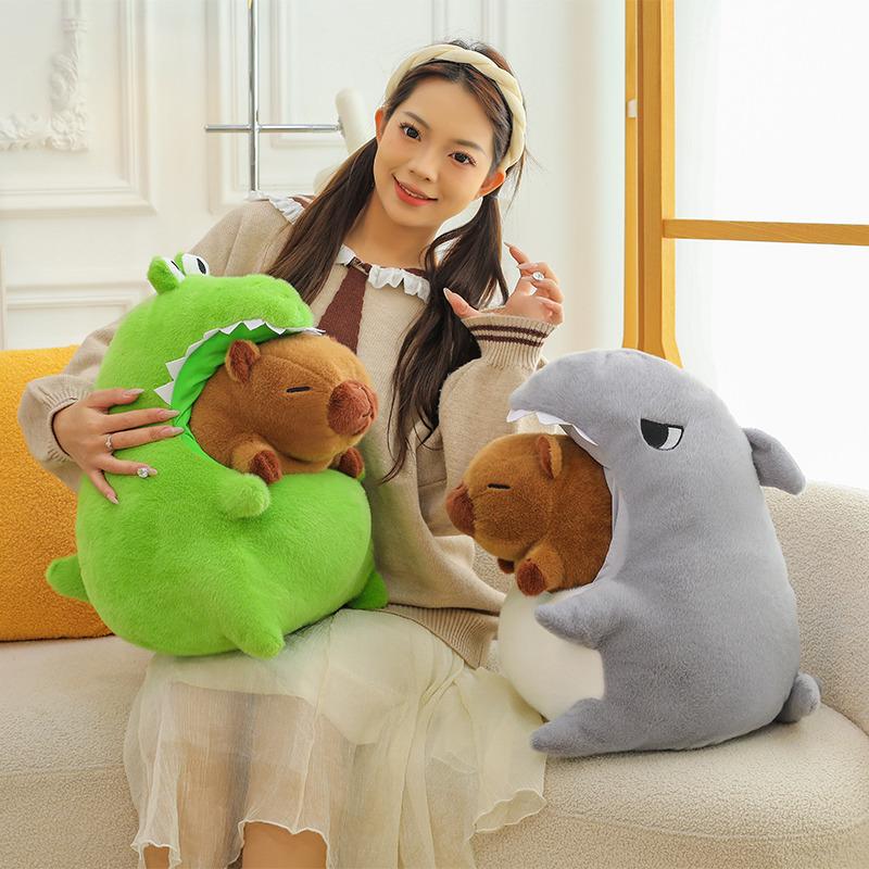 Practical Home Decor Girls 50Cm Hut Plush Capibala Doll Soft Animal Shark Crocodile Plush Toys Shark Doll Children's And ' Gift Capybara Pillow