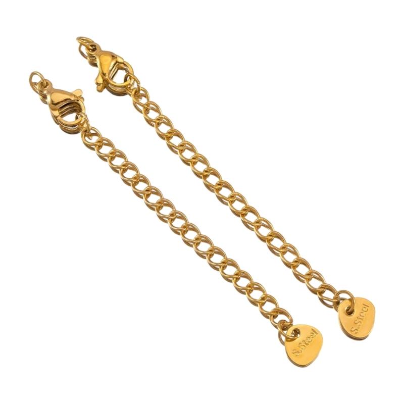 Pack of 10pcs Stainless Steel Adjustable Lobster Clasp Extension Chain for Jewelry Making and Bracelet Extender