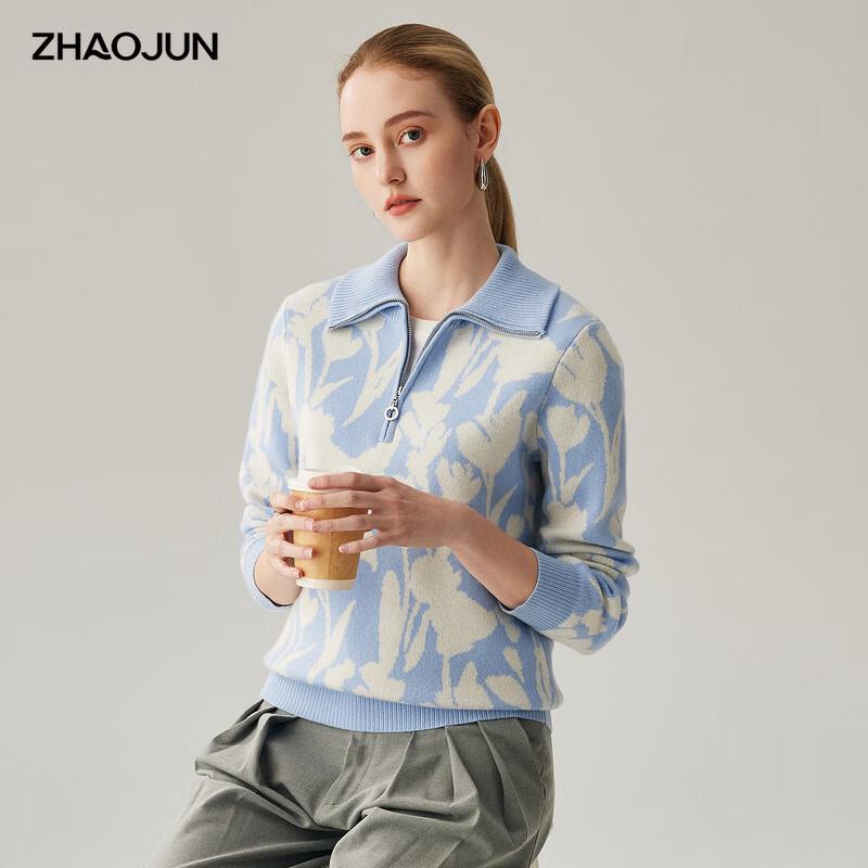 

Zhaojun Women s Thickened 100% Cashmere Jacquard Lapel Sweater 2XL