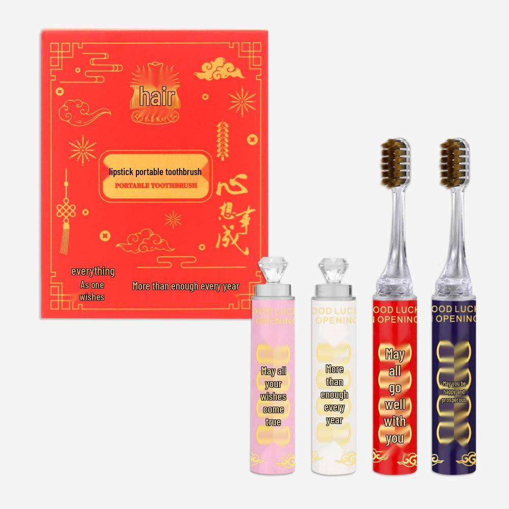 YikouLe 4-Piece Festive Soft-Bristle Toothbrush Set for Events and Home Use