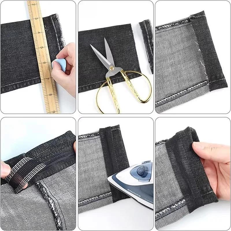 20M DIY Self-Adhesive Fabric Pants Edge Shorten Mouth Paste Iron-on Hem Tape Fabric Fusing Hemming Tape Ironing Sewing Tools